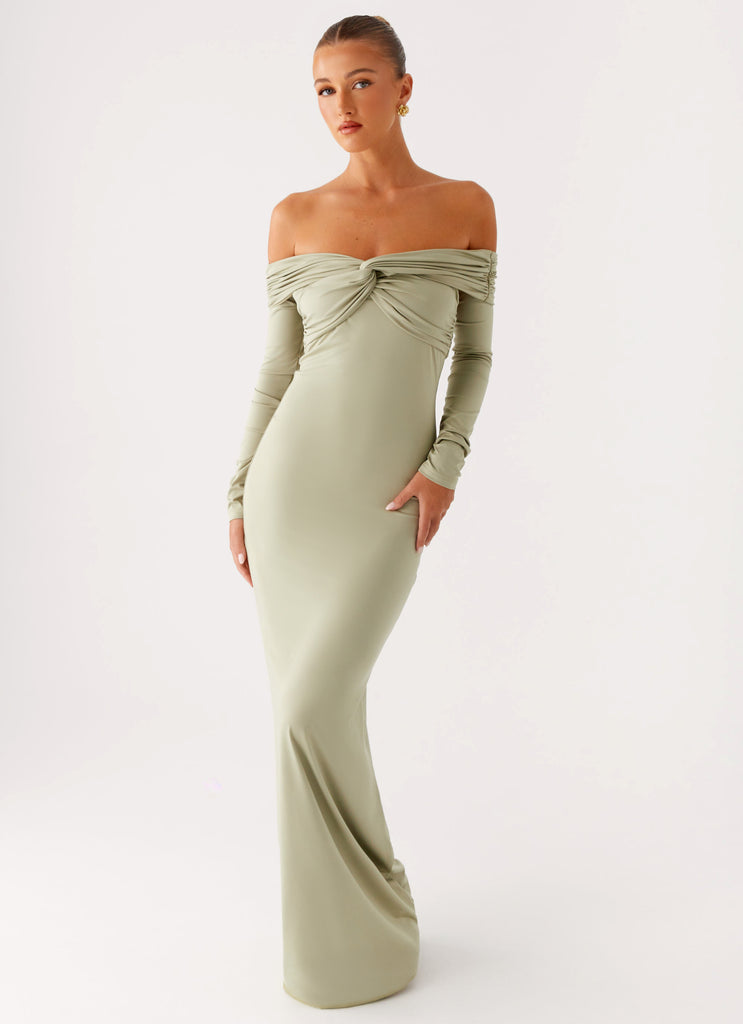 Collective Dress - Peppermayo Exclusive Marla Long Sleeve Maxi Dress - Sage image 2