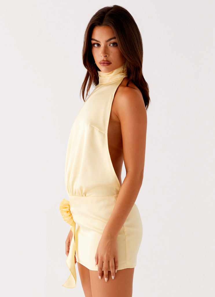 Peppermayo Exclusive Birdie Halterneck Mini Dress - Yellow - View 5 | Shop Formal Dress