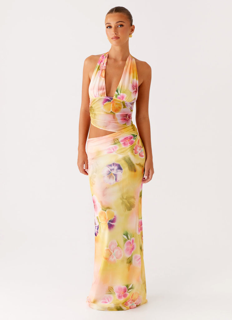 Peppermayo Exclusive Main Act Halter Maxi Dress - Sunburst Floral - View 2 | Shop Formal Dress