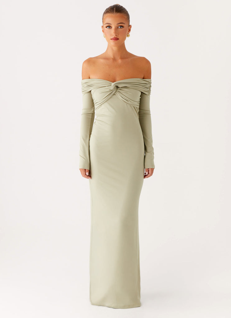 Collective Dress - Peppermayo Exclusive Marla Long Sleeve Maxi Dress - Sage image 3
