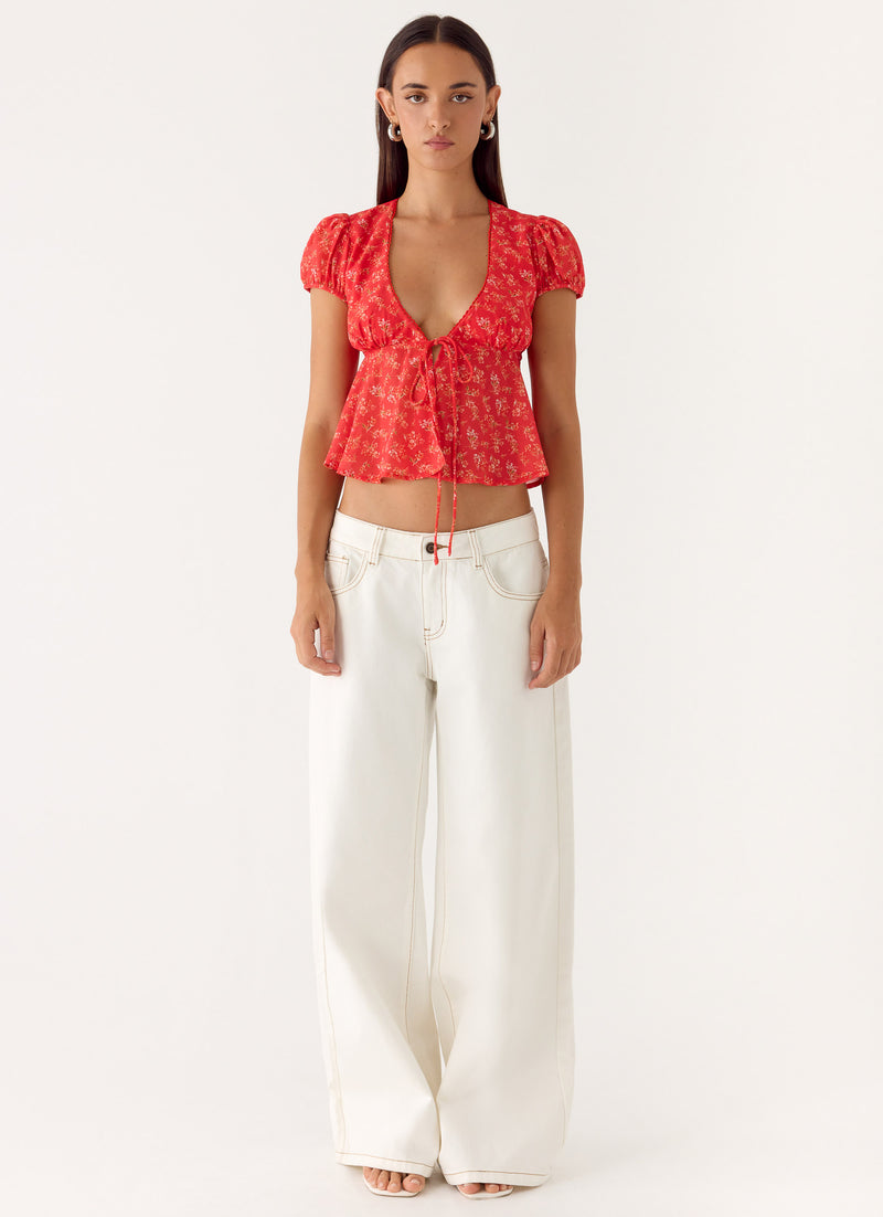 Ailani Top - Magenta Red Rose