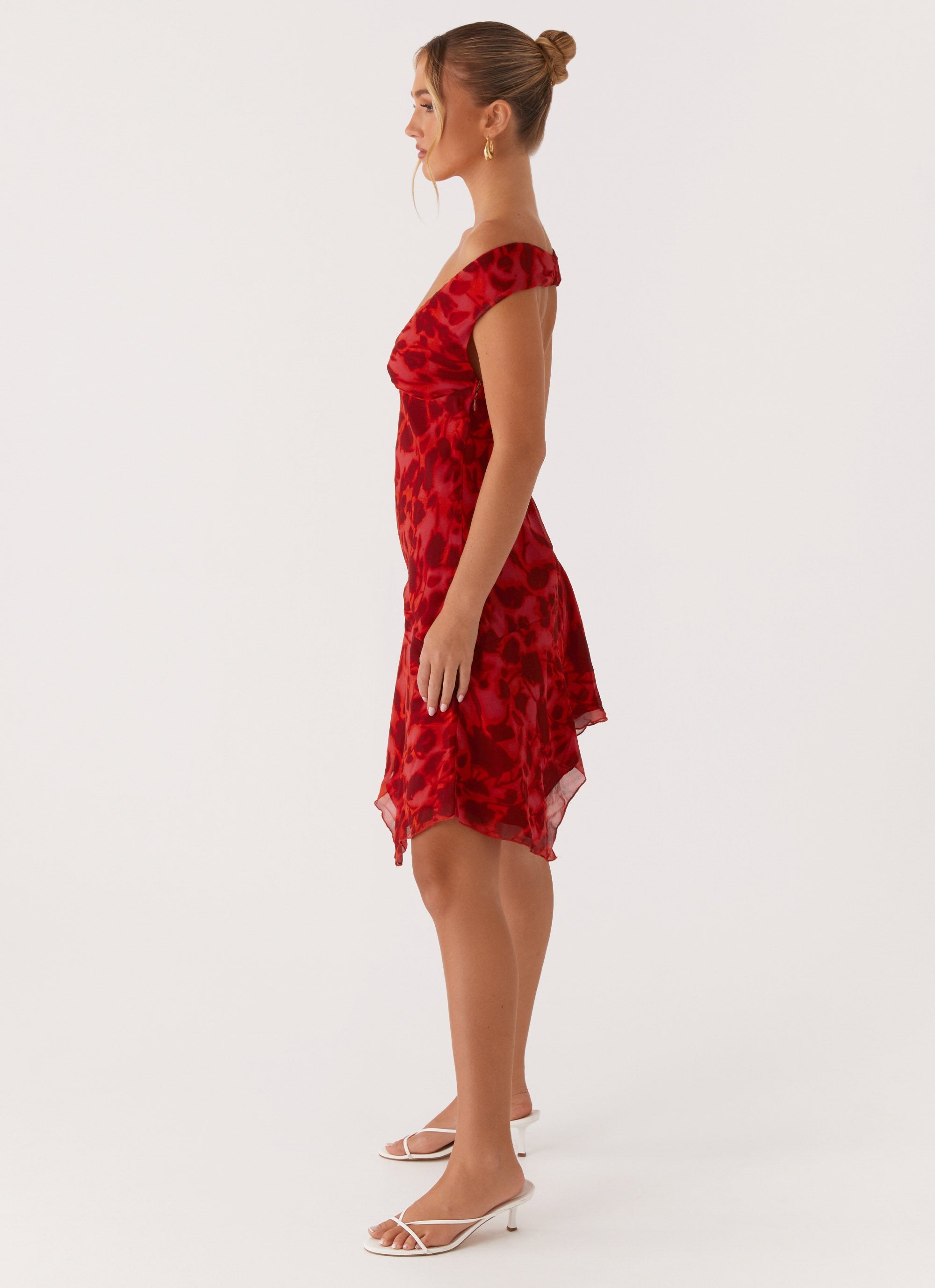 Alma Mini Dress - Deep Red Floral Peppermayo Alma Mini Dress - Deep Red Floral Peppermayo