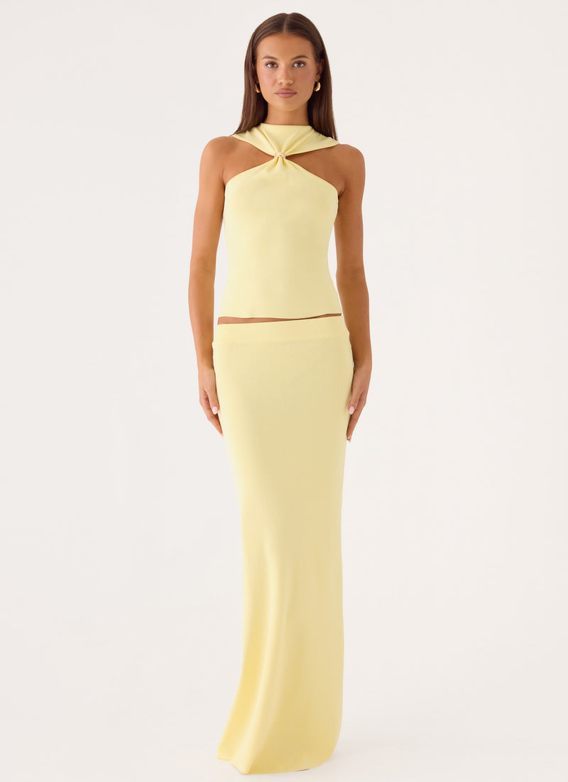 Amarah Knit Maxi Skirt - Yellow