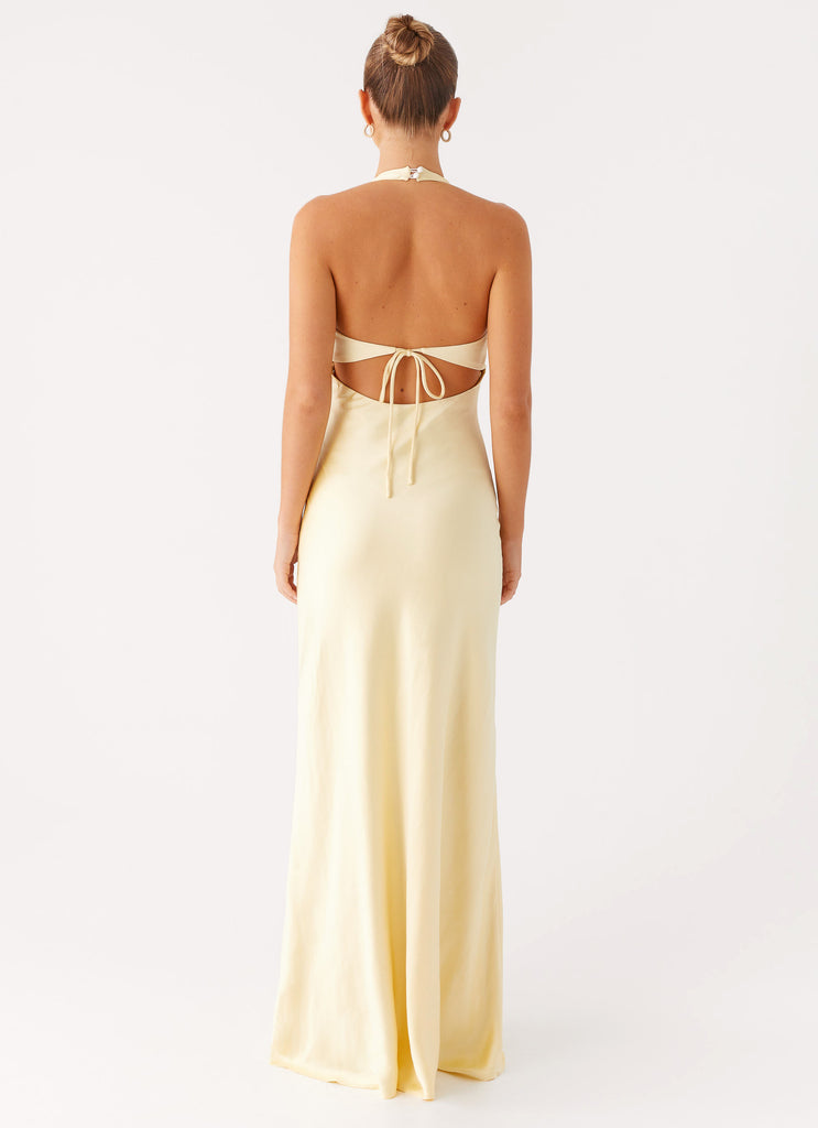 Peppermayo Exclusive Ambre Mesh Panel Maxi Dress - Yellow - View 4 | Shop Formal Dress