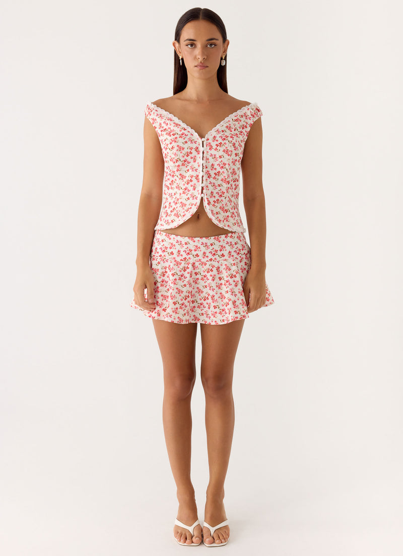 Anja Mini Skirt - Porcelain Rose