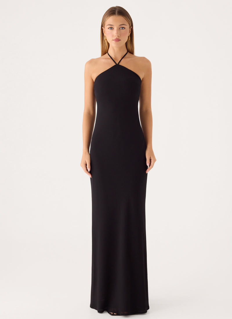 Anouk Halter Maxi Dress - Black