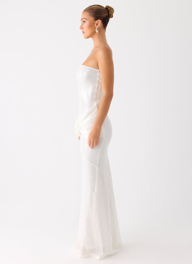 Anticipating Sequin Maxi Dress - White