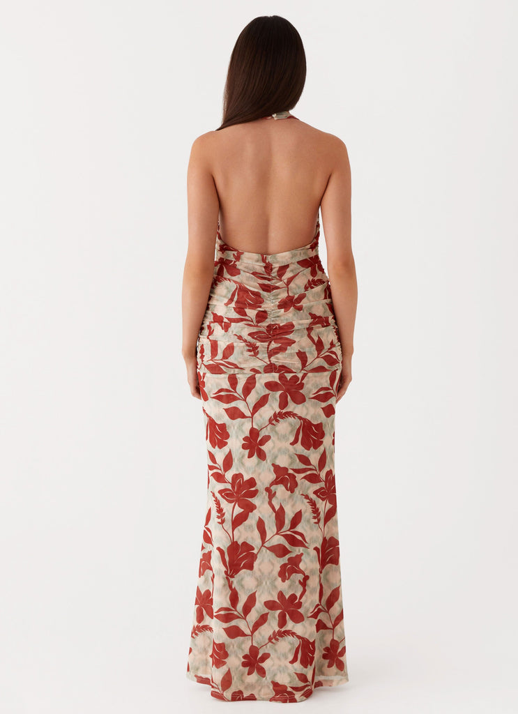 Peppermayo Exclusive Ardenia Halter Maxi Dress - Red Green Floral - Image 5