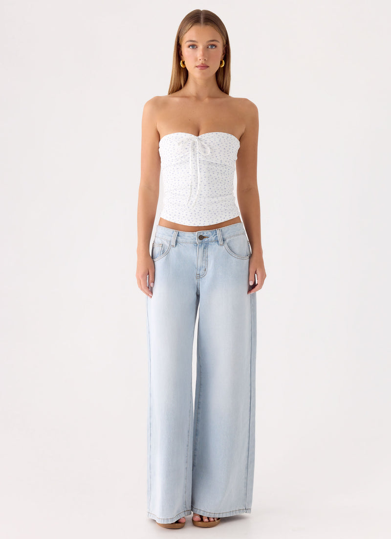 Aurevia Waffle Top - Floral Waffle