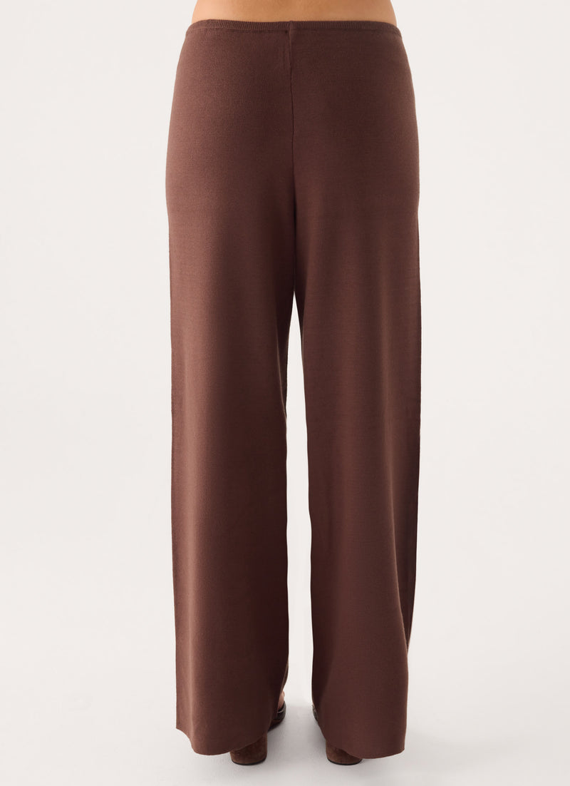 Aviara Knit Low Rise Pant - Chocolate
