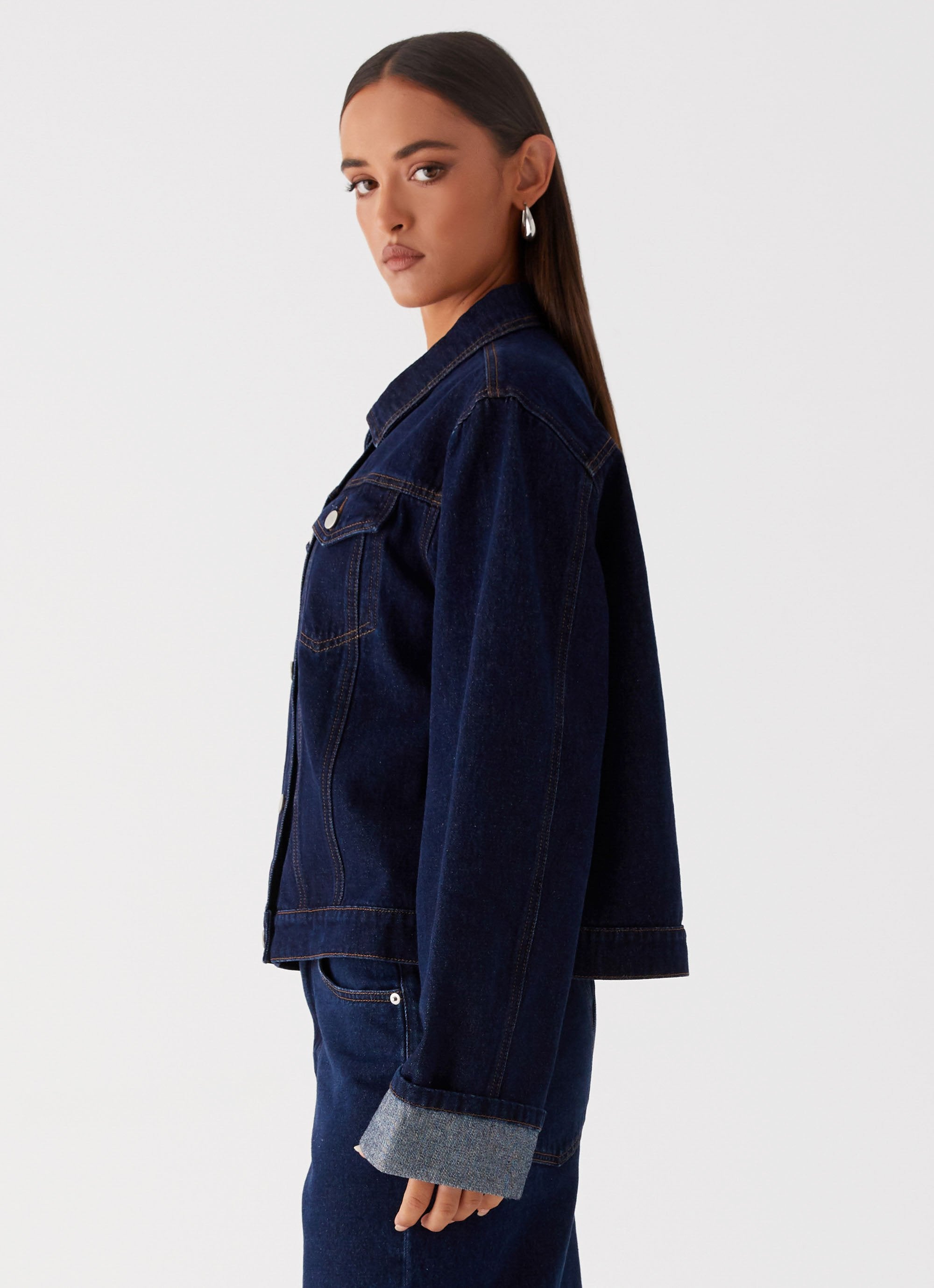 Back of a jean jacket on sale