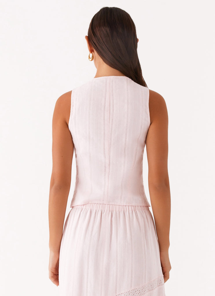 Collective Tops - Peppermayo Exclusive Bailey Tie Front Top - Blush fifth image