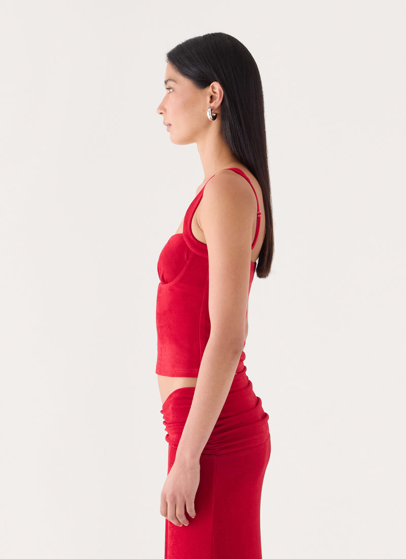 Basmaya Bustier Top - Chilli Red
