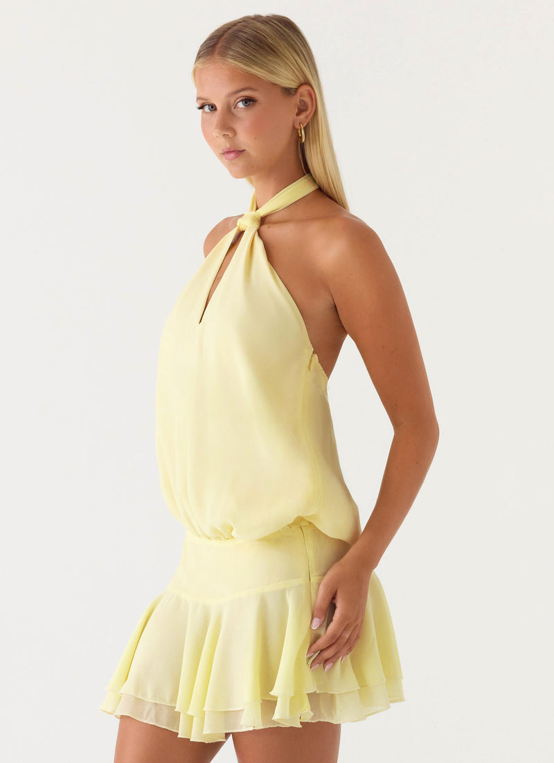 Beginning Mini Dress - Butter Yellow