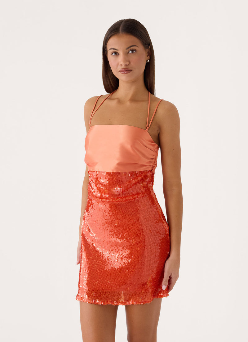 Belize Sequin Mini Dress - Orange