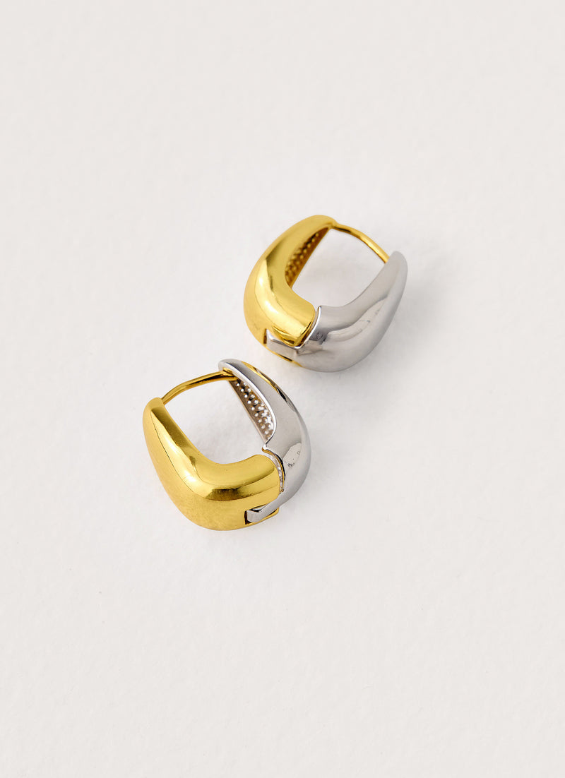 Bella Earrings - Gold Silver Metal