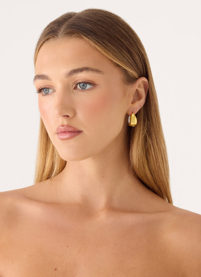 Bella Earrings - Gold Silver Metal