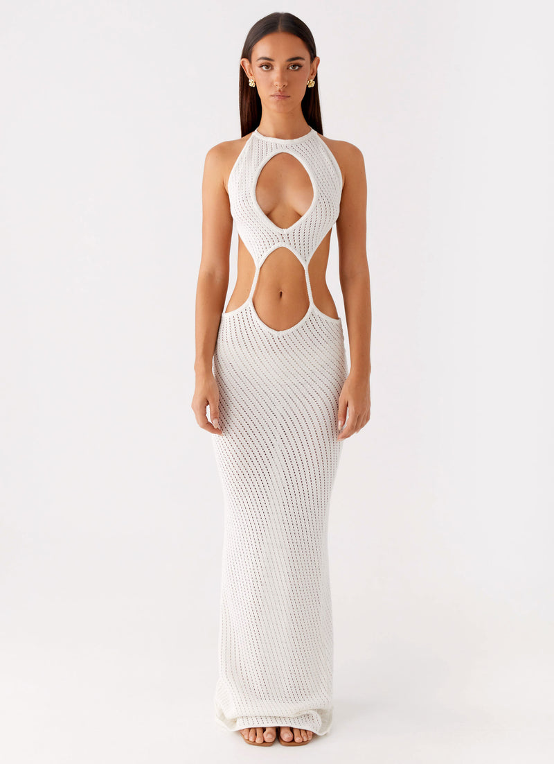 Caicos Corchet Maxi Dress White 1 Peppermayo