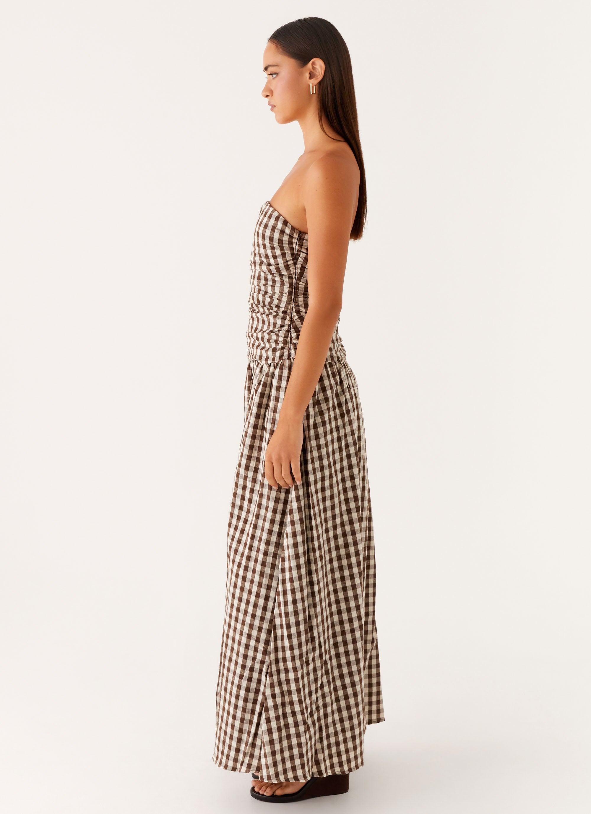 Carmel Maxi Dress Brown Gingham Peppermayo carmel-maxi-dress-brown-gingham-peppermayo
