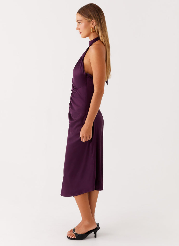 Collective Dress - Peppermayo Exclusive Casta Halterneck Midi Dress - Plum image 4