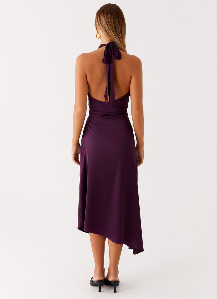 Collective Dress - Peppermayo Exclusive Casta Halterneck Midi Dress - Plum image 5