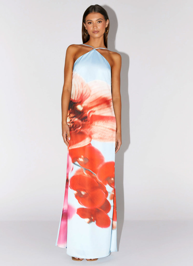 Chloe Maxi Dress - Turquoise Bloom