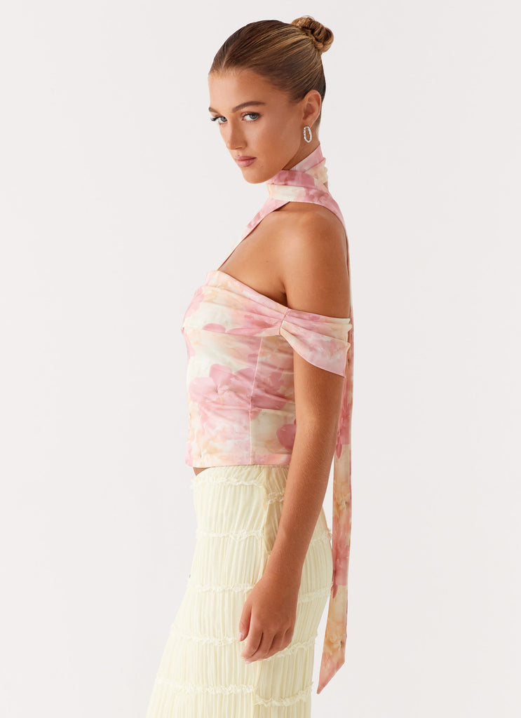 Collective Tops - Peppermayo Exclusive Christal Scarf Top - Floral Print fourth image