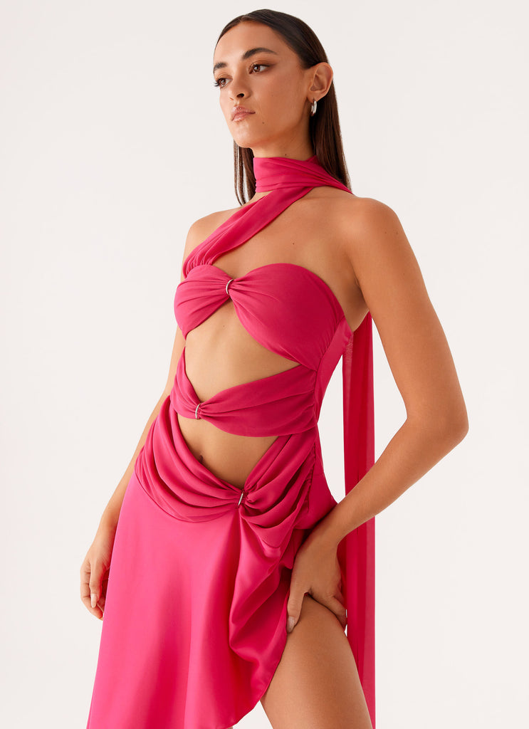 Collective Swimwear - Peppermayo Exclusive Circa Scarf Midi Dress - Hot Pink fifth image