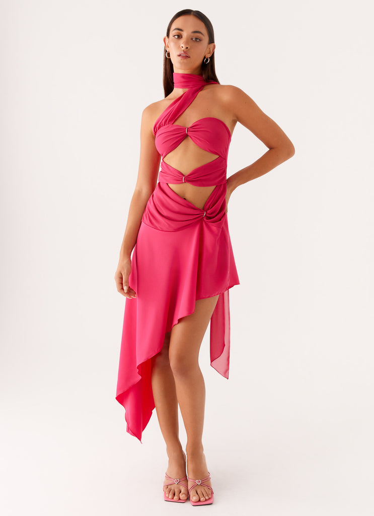 Collective Swimwear - Peppermayo Exclusive Circa Scarf Midi Dress - Hot Pink sixth image
