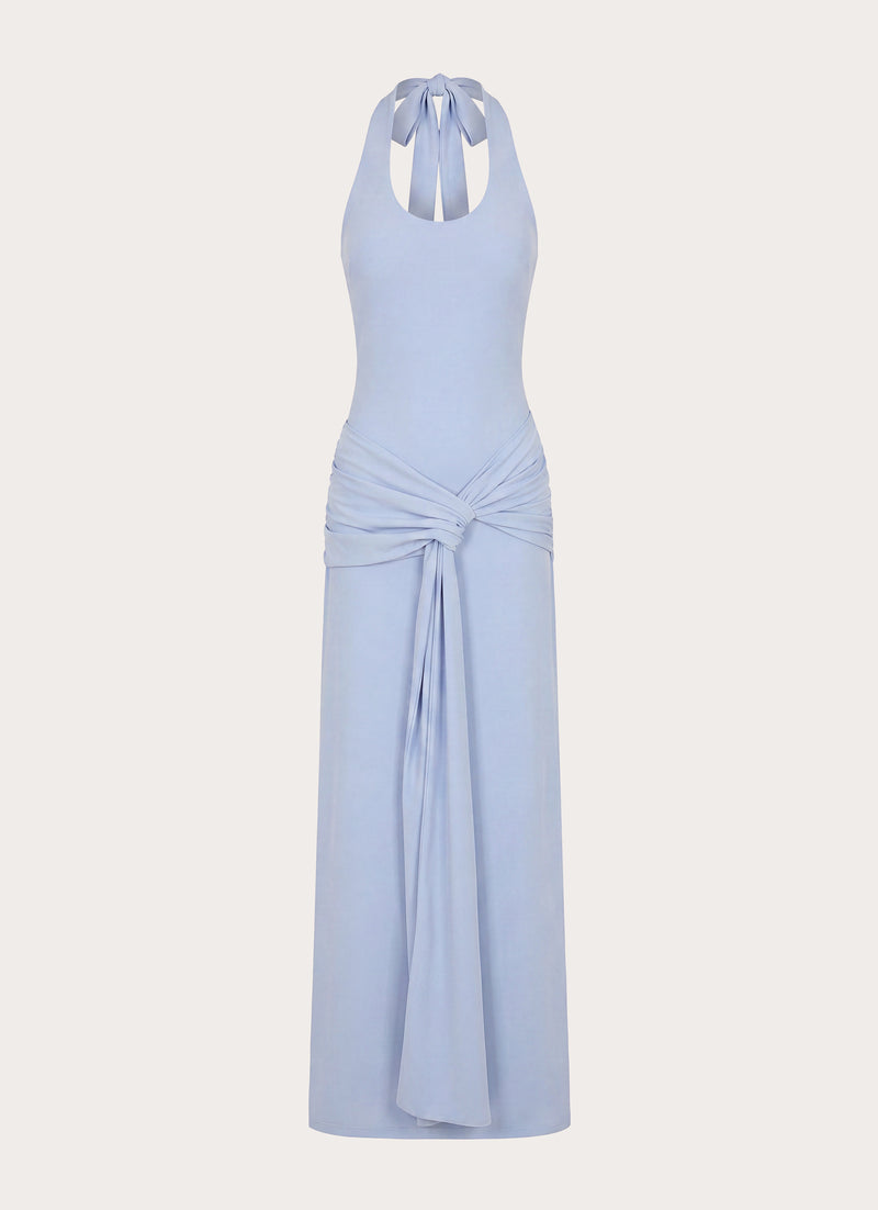 Cristal Halter Maxi Dress - Blue