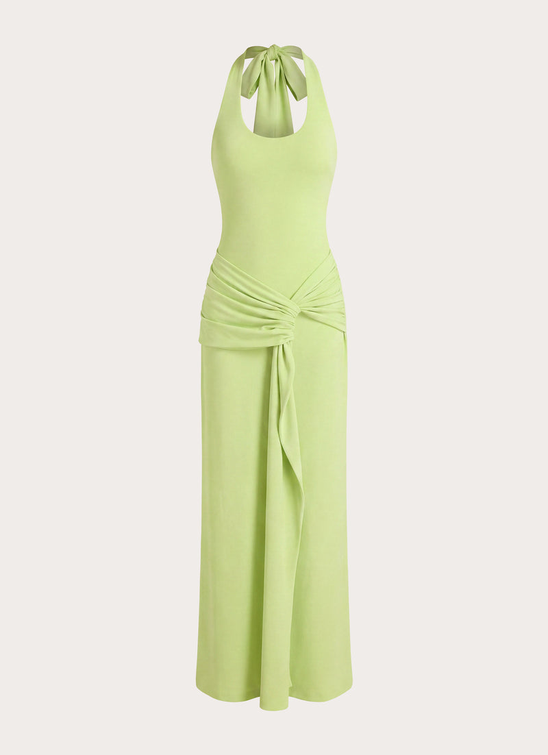 Cristal Halter Maxi Dress - Lime