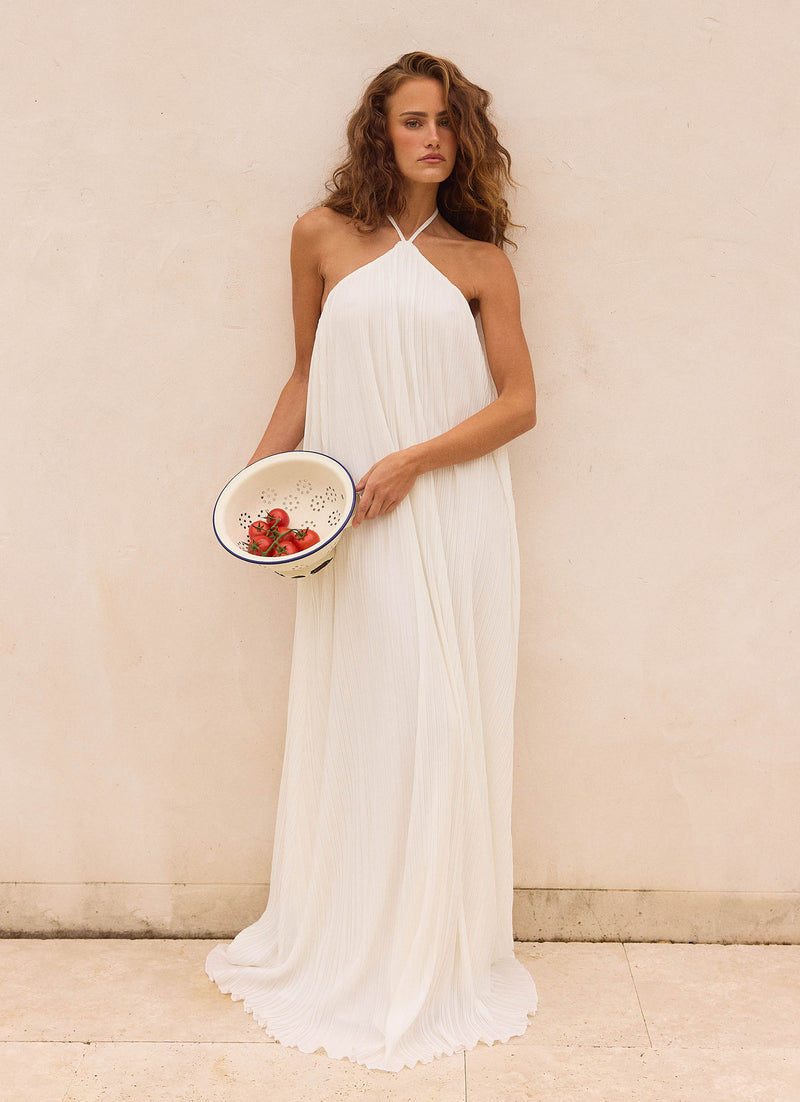 Danni Halter Maxi Dress - White