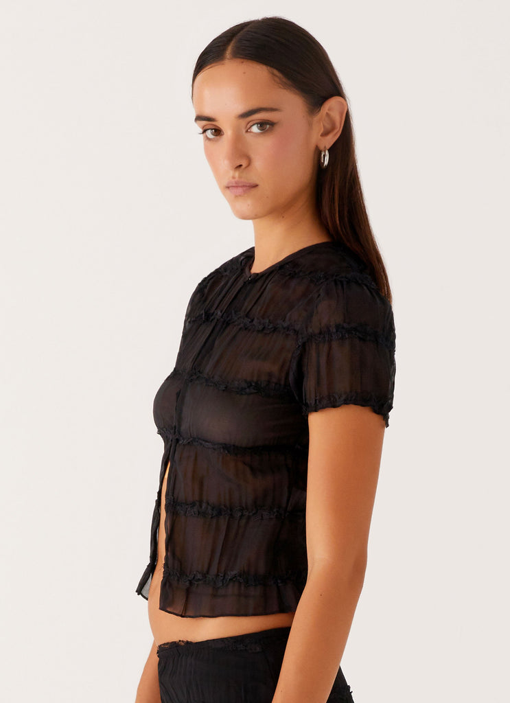 Collective Tops - Peppermayo Exclusive Daydreaming Top - Black fourth image