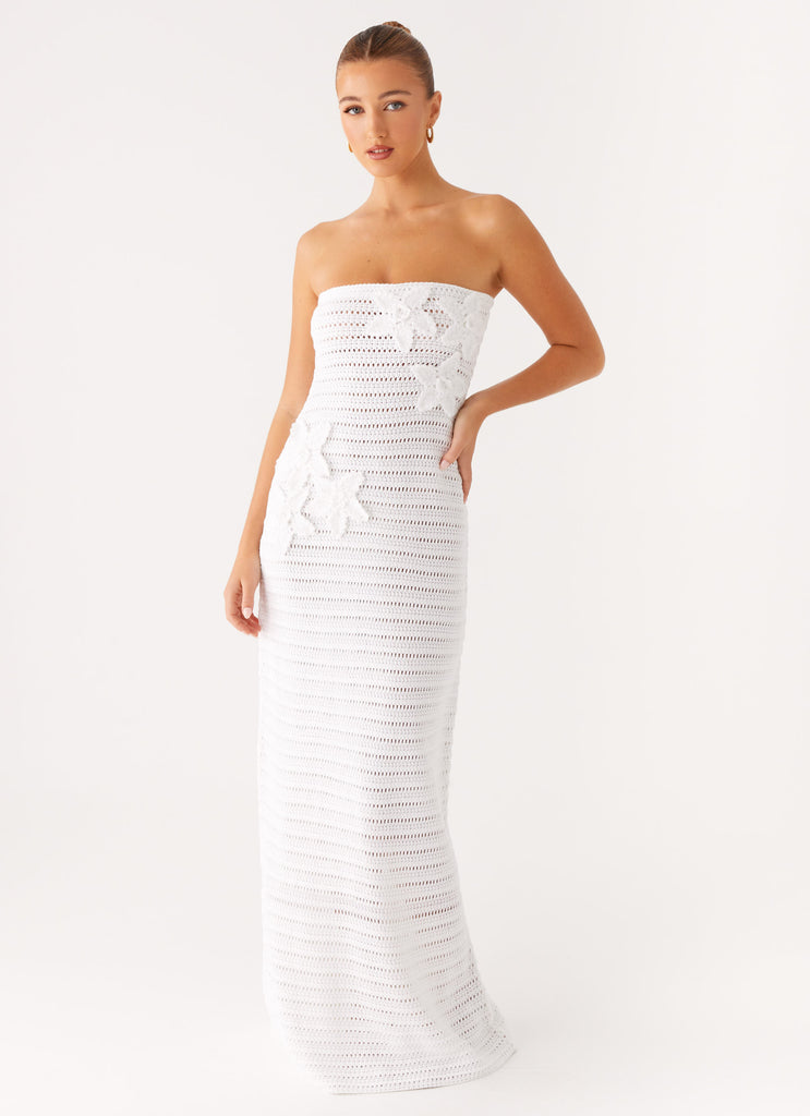 Diaz Crochet Maxi Dress - White