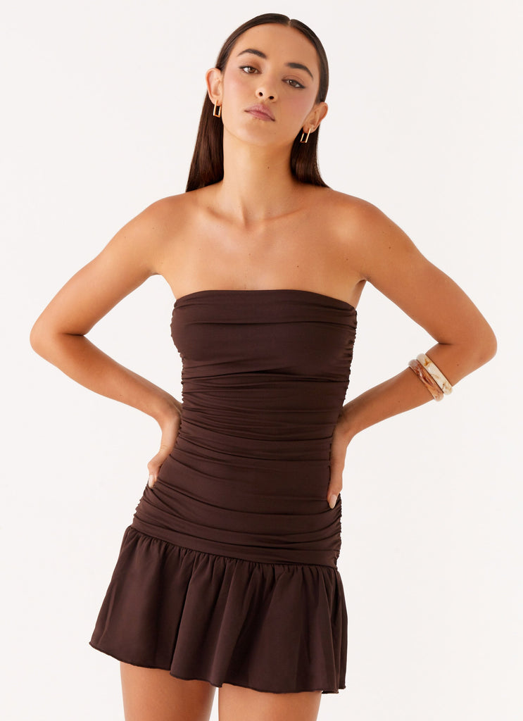 Peppermayo Exclusive Eclair Mini Dress - Chocolate - View 6 | Shop Formal Dress