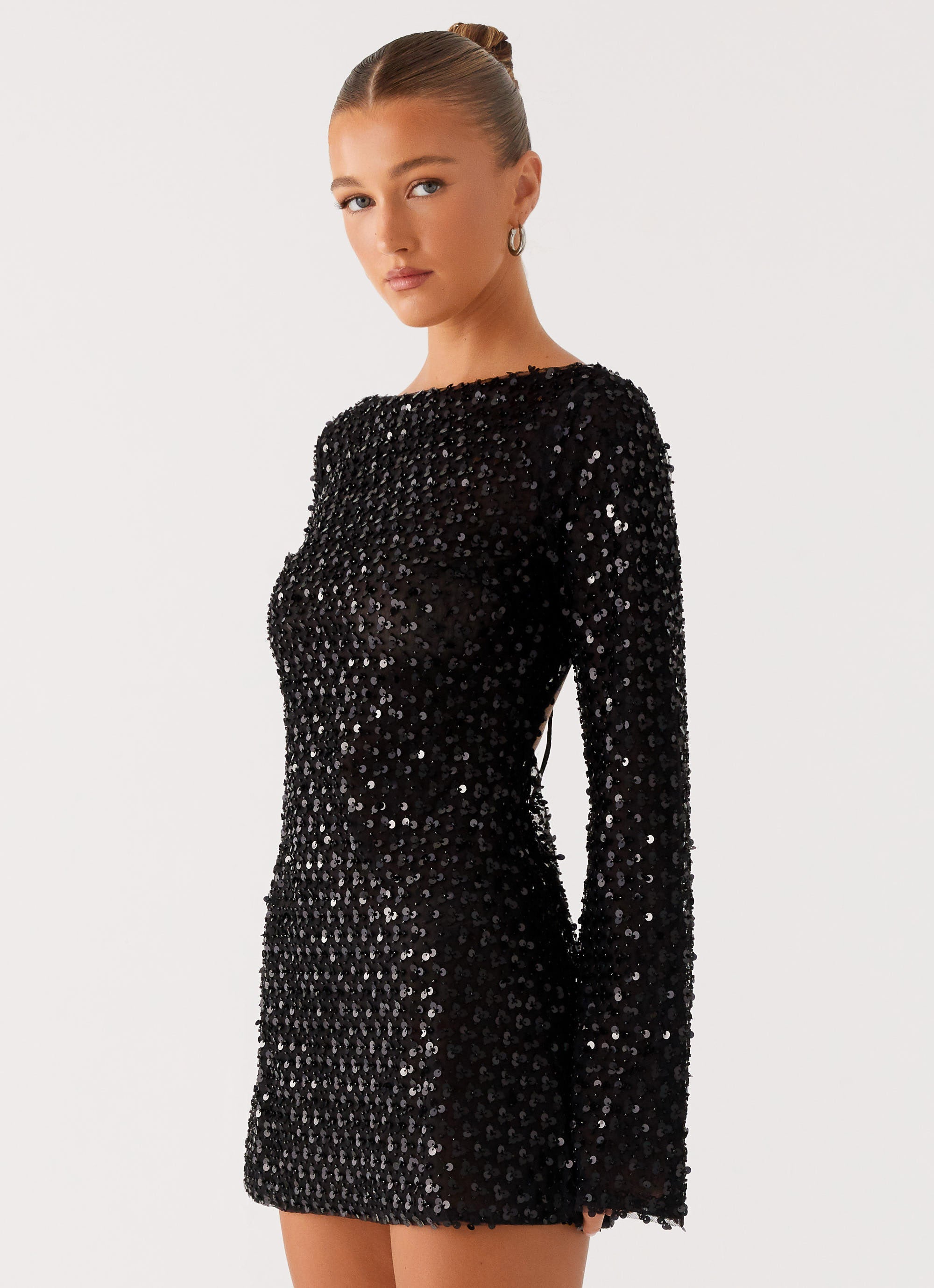 Edessa Sequin Mini Dress - Black Peppermayo Edessa Sequin Mini Dress - Black Peppermayo
