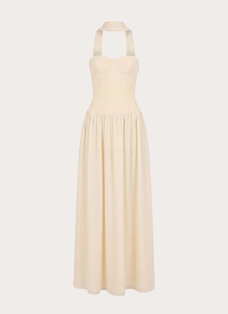 Elianah Scarf Maxi Dress - Yellow