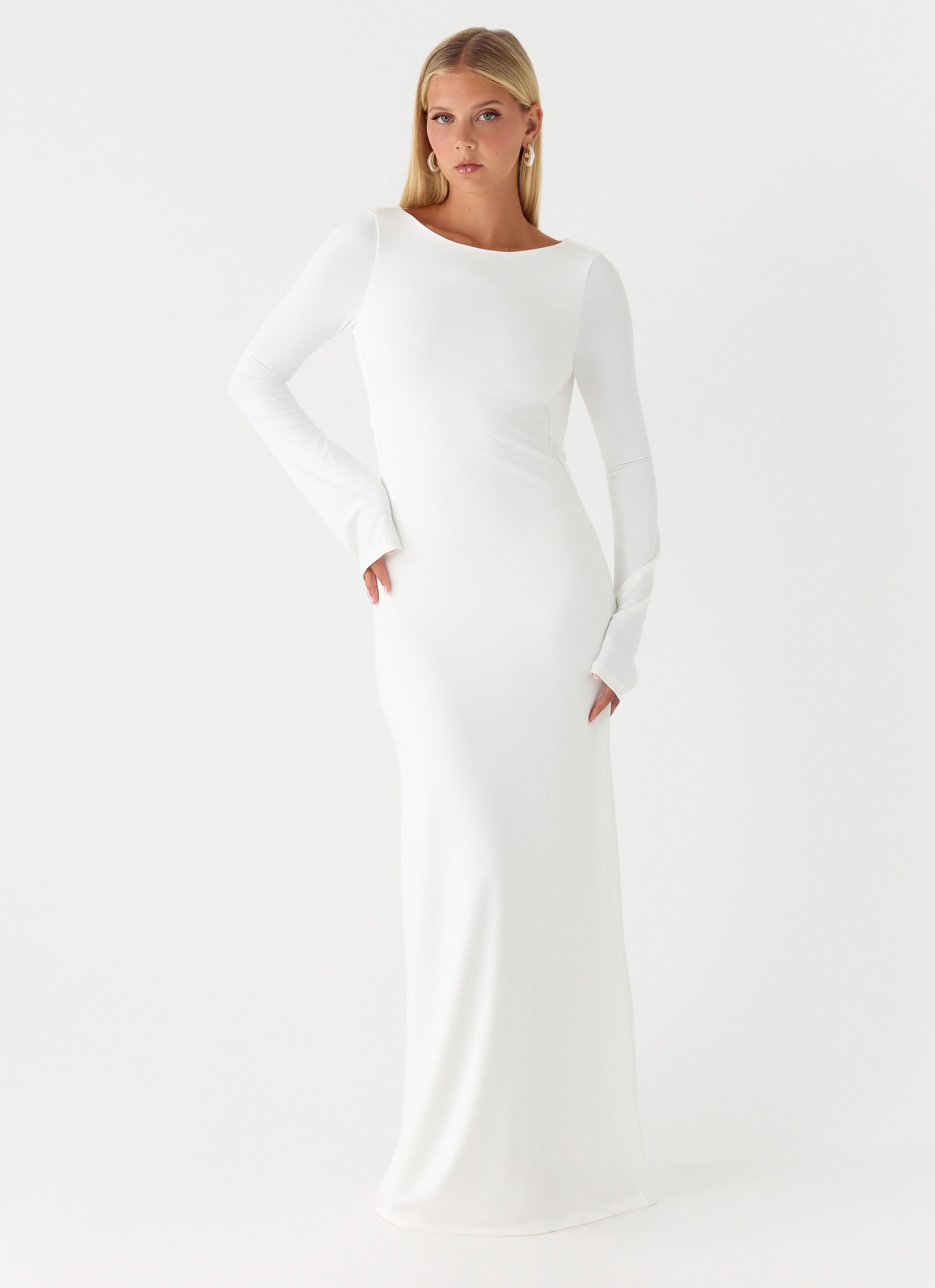 Elmont Long Sleeve Maxi Dress - White Peppermayo Elmont Long Sleeve Maxi Dress - White Peppermayo