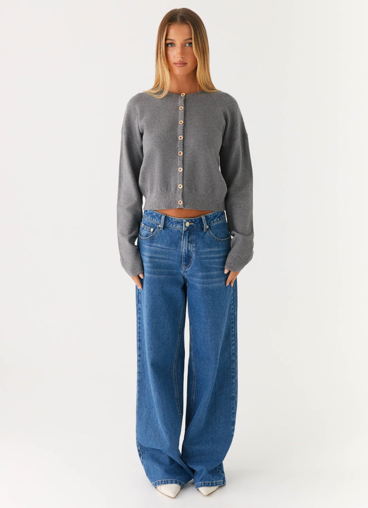 Collective Tops - Peppermayo Exclusive Etty Knit Cardigan - Dark Grey third image