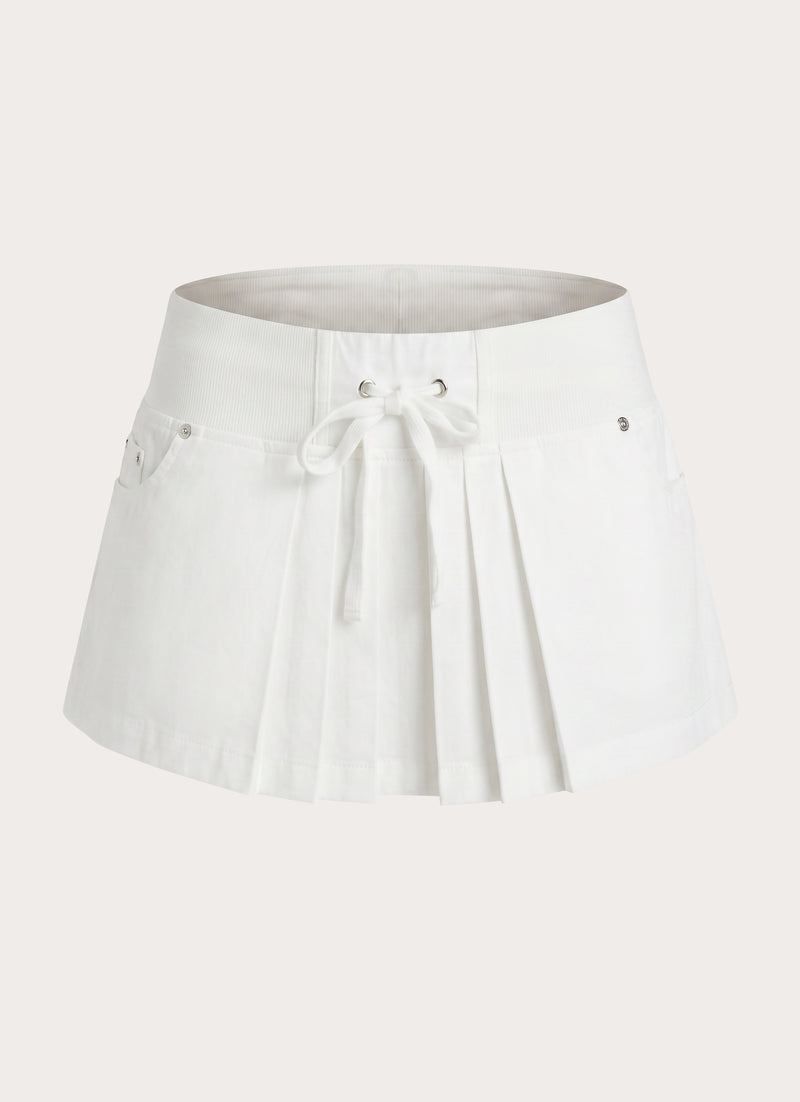 Evrin Cargo Mini Skort - White