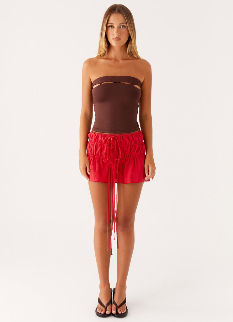 Collective Tops - Peppermayo Exclusive Fia Tube Top - Chocolate fourth image