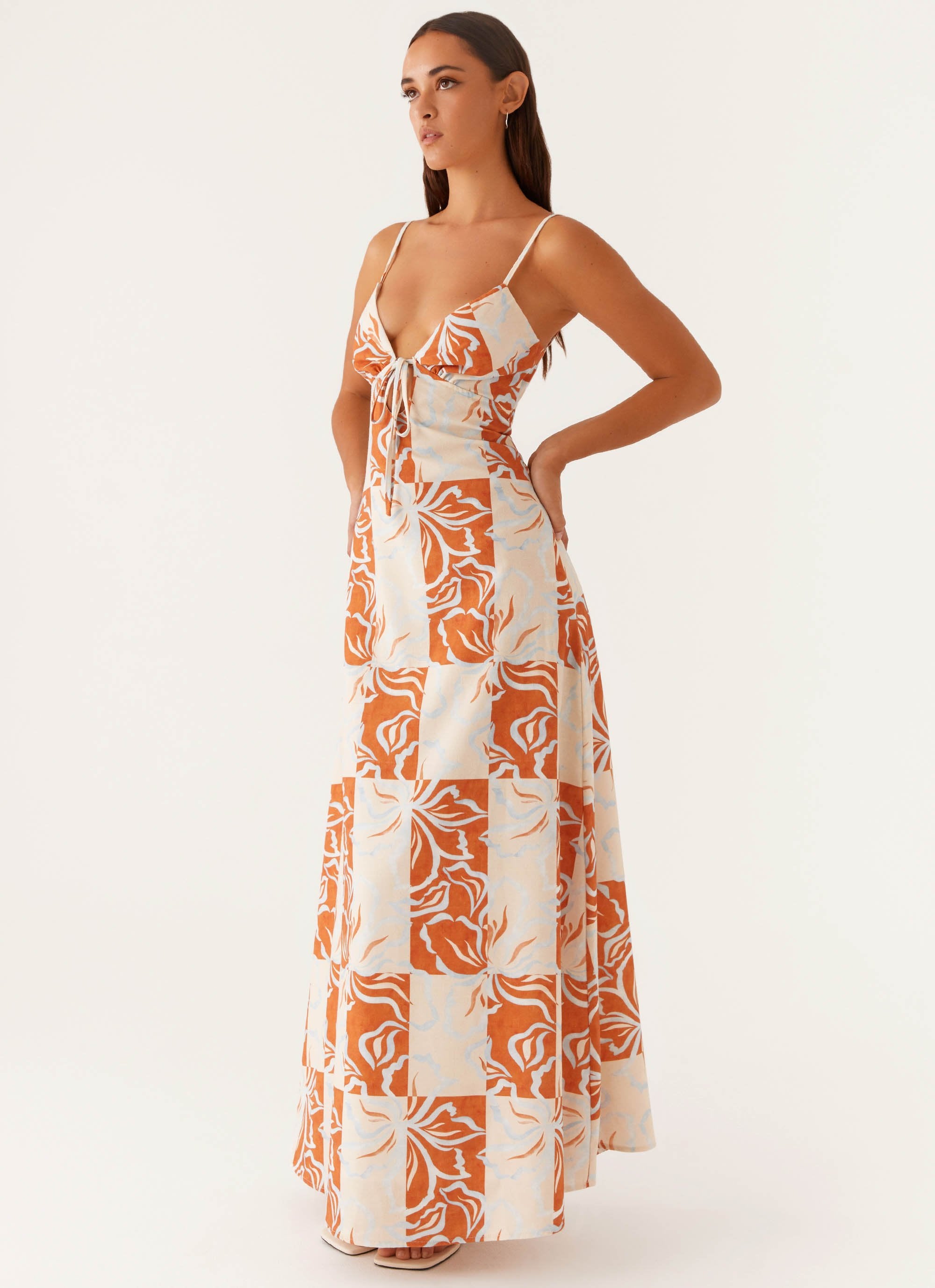 Soléa Floral Maxi Dress - Orange