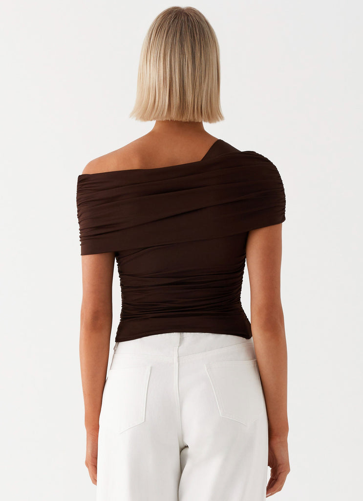 Collective Tops - Peppermayo Exclusive Gabbie Off Shoulder Top - Chocolate fifth image
