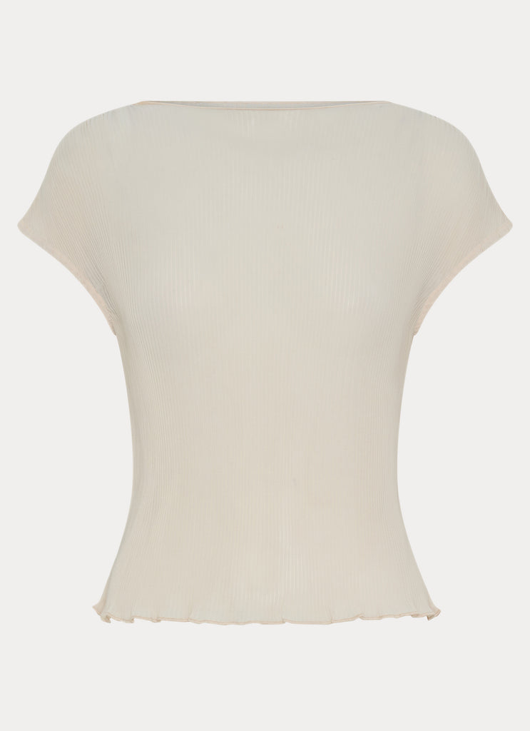 Collective Tops - Peppermayo Exclusive Gemma Cap Sleeve Top - Ivory fourth image