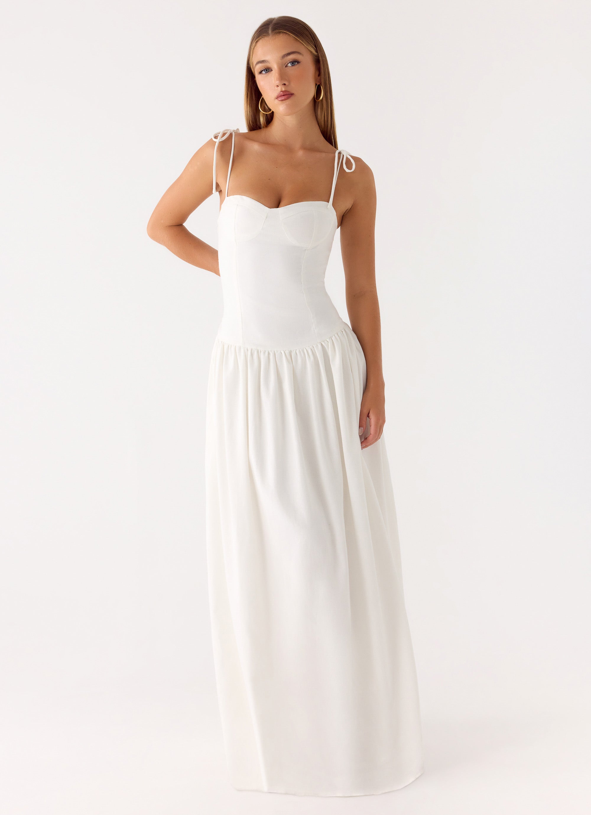 Giovanna Linen Maxi Dress - White Peppermayo Giovanna Linen Maxi Dress - White Peppermayo
