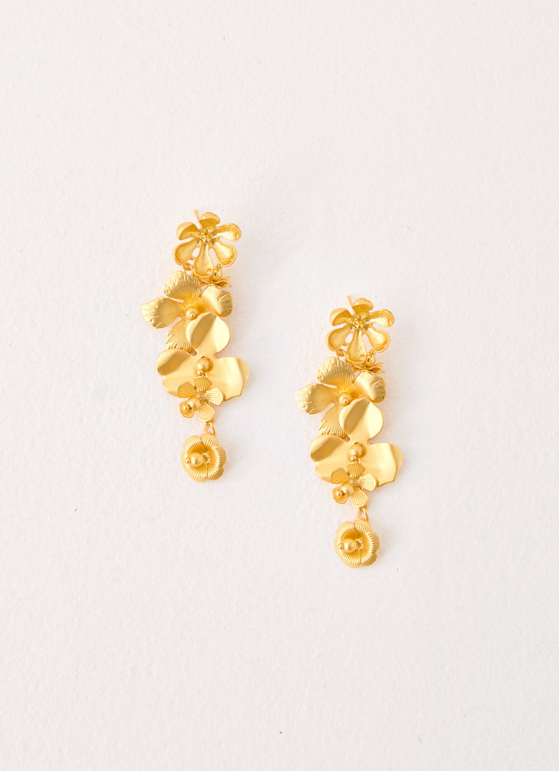 Golden Petal Earrings - Gold