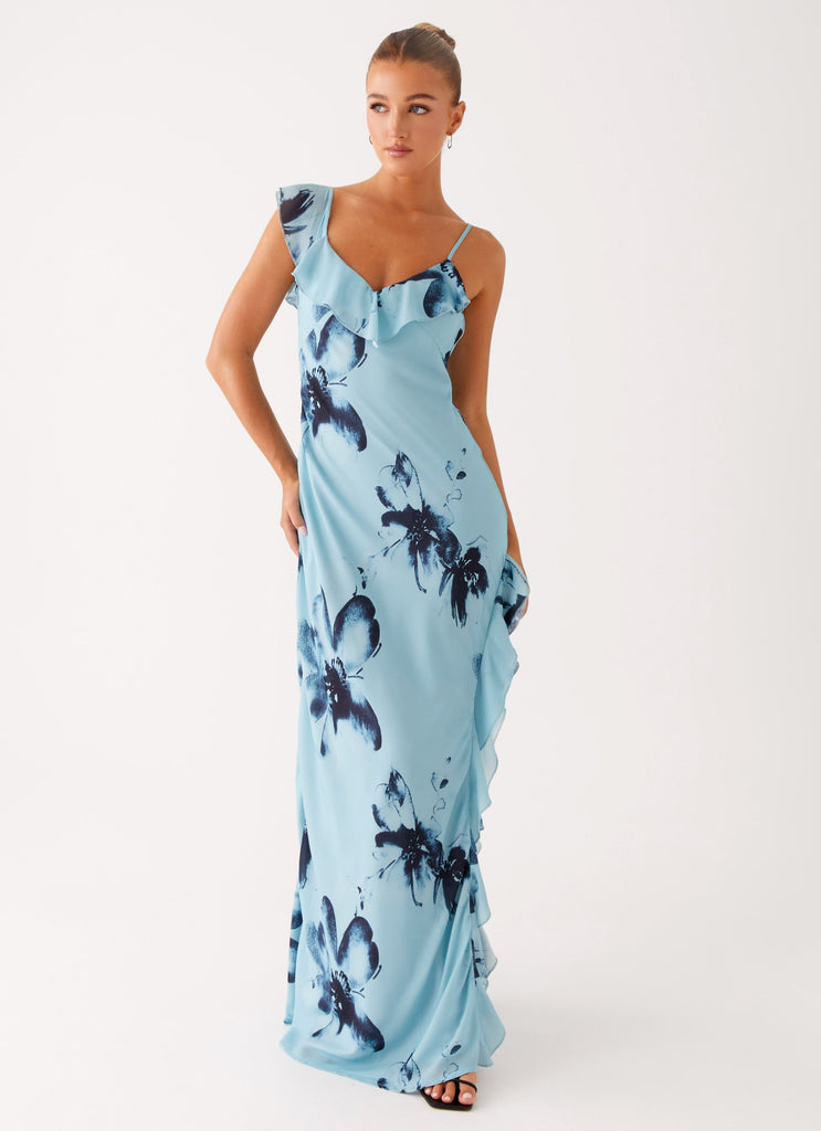 Collective Swimwear - Peppermayo Exclusive Goldsmith Maxi Dress - Blue Black Floral fifth image