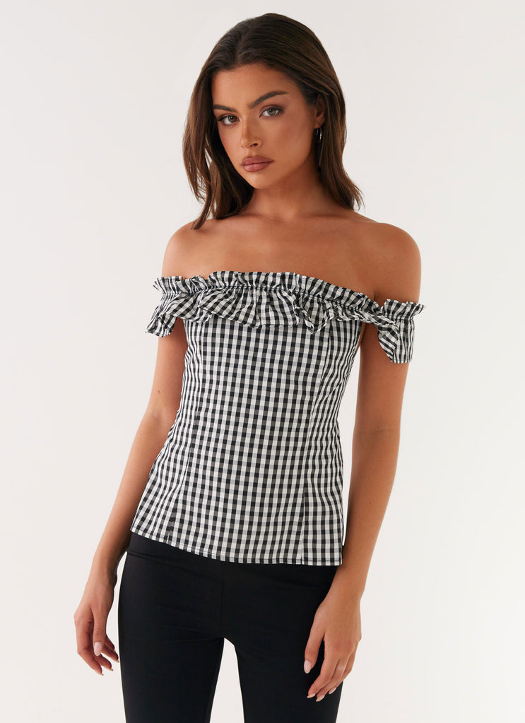 Collective Tops - Peppermayo Exclusive Gwyneth Top - Black Gingham sixth image