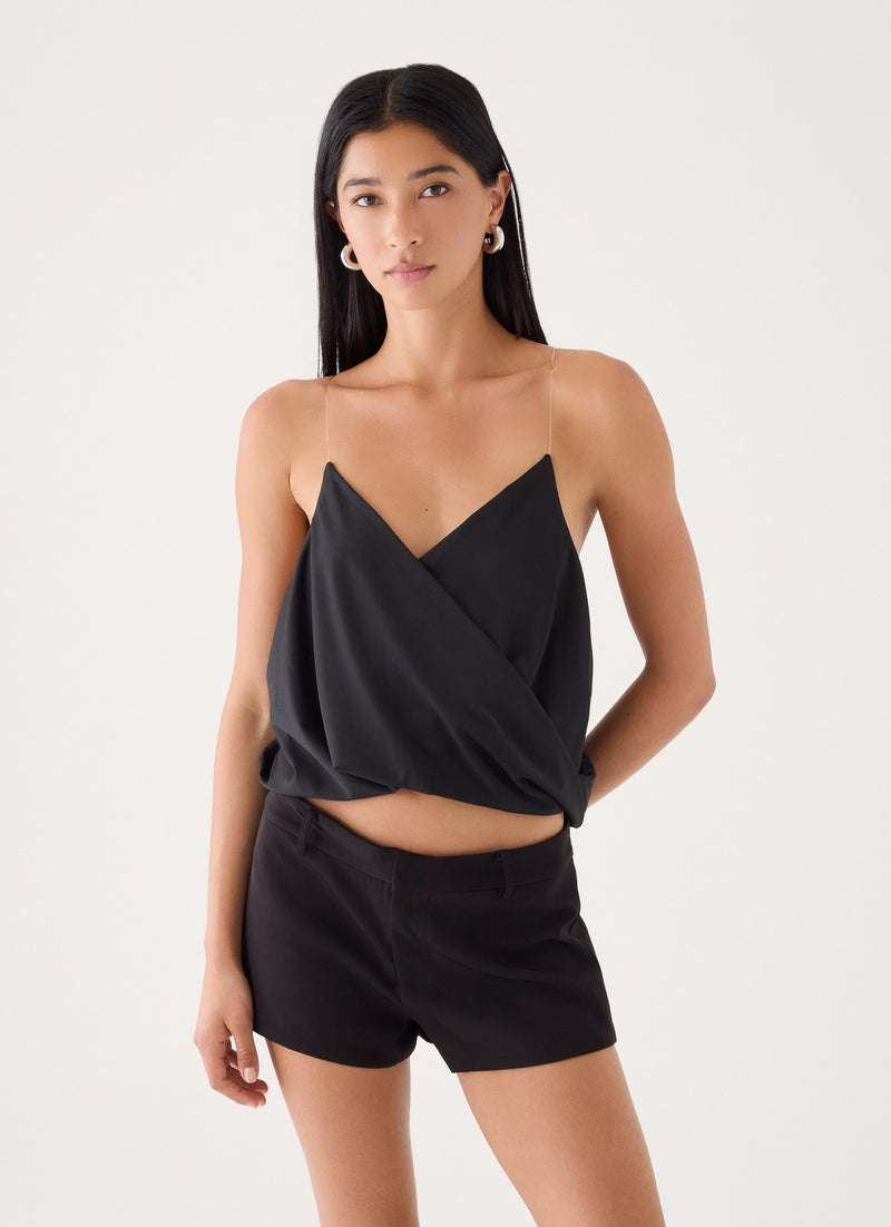 Harlow Invisible Strap Top - Black