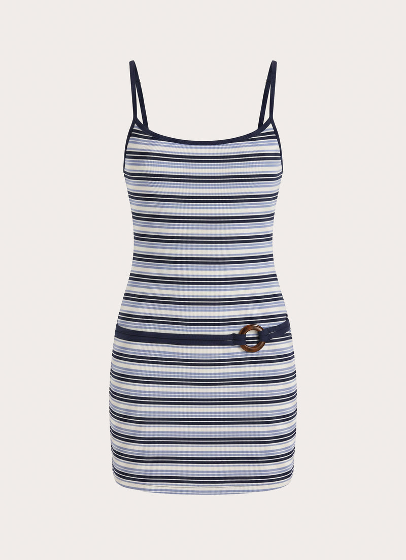 Here All Night Mini Dress - Blue Stripe